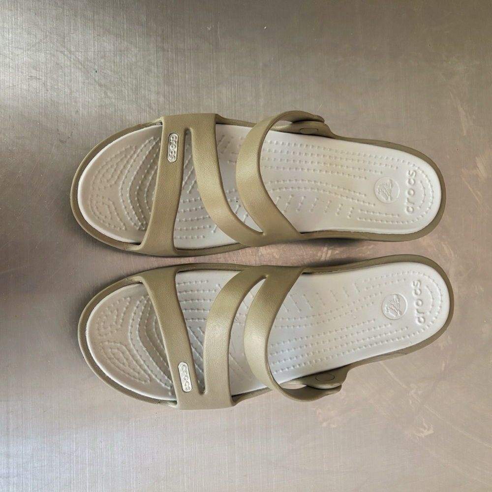 CROCS Women's Beige Slide Sandals
